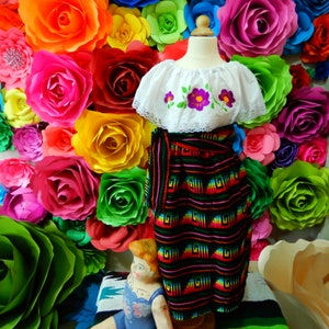 Cambaya dress  SIZE 6 Handmade- Beautiful style-  KIDS   mexican boho hippie   dress coco theme party  day of the dead Size 6-8
