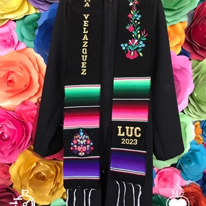 Estola de sarape de graduación bordada personalizada: Clase de 2025
