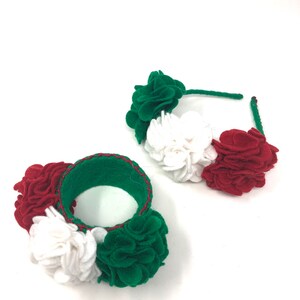 Hair piece flower felt head piece Handmade - day of the dead  hair piece young adults and adults flower crown 5 de mayo me