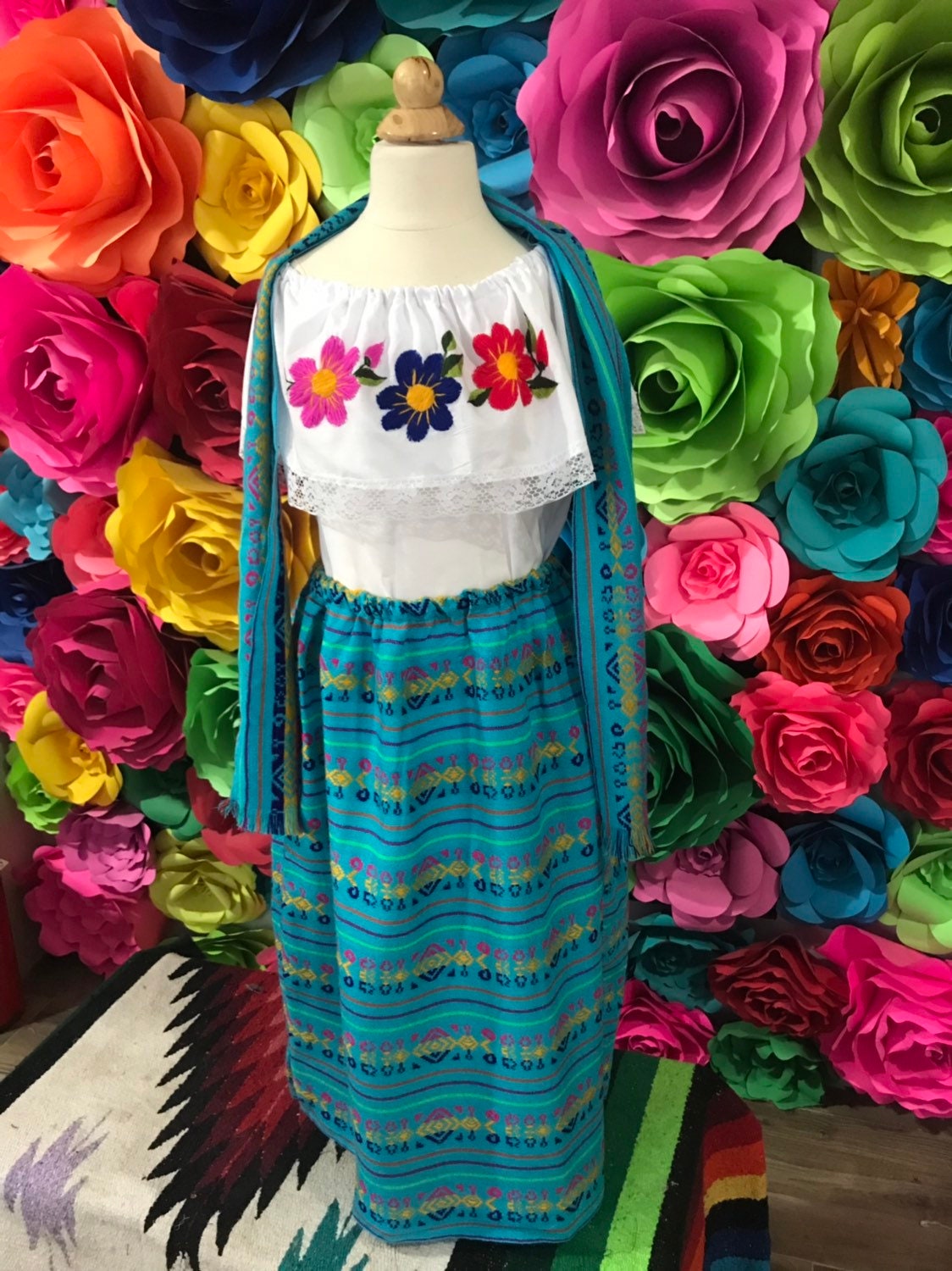 VESTIDO CAMBAYA MEXICANO TALLA 8 Hecho A Mano Hermoso Estilo Etsy M Xico Il Fullxfull.2076489992 5i82