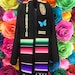 Graduation Mexican sash stole class of 2022 Black gold letters Virgen de Guapalupe Mexican plus butterfly PERSONALIZATION available 2022