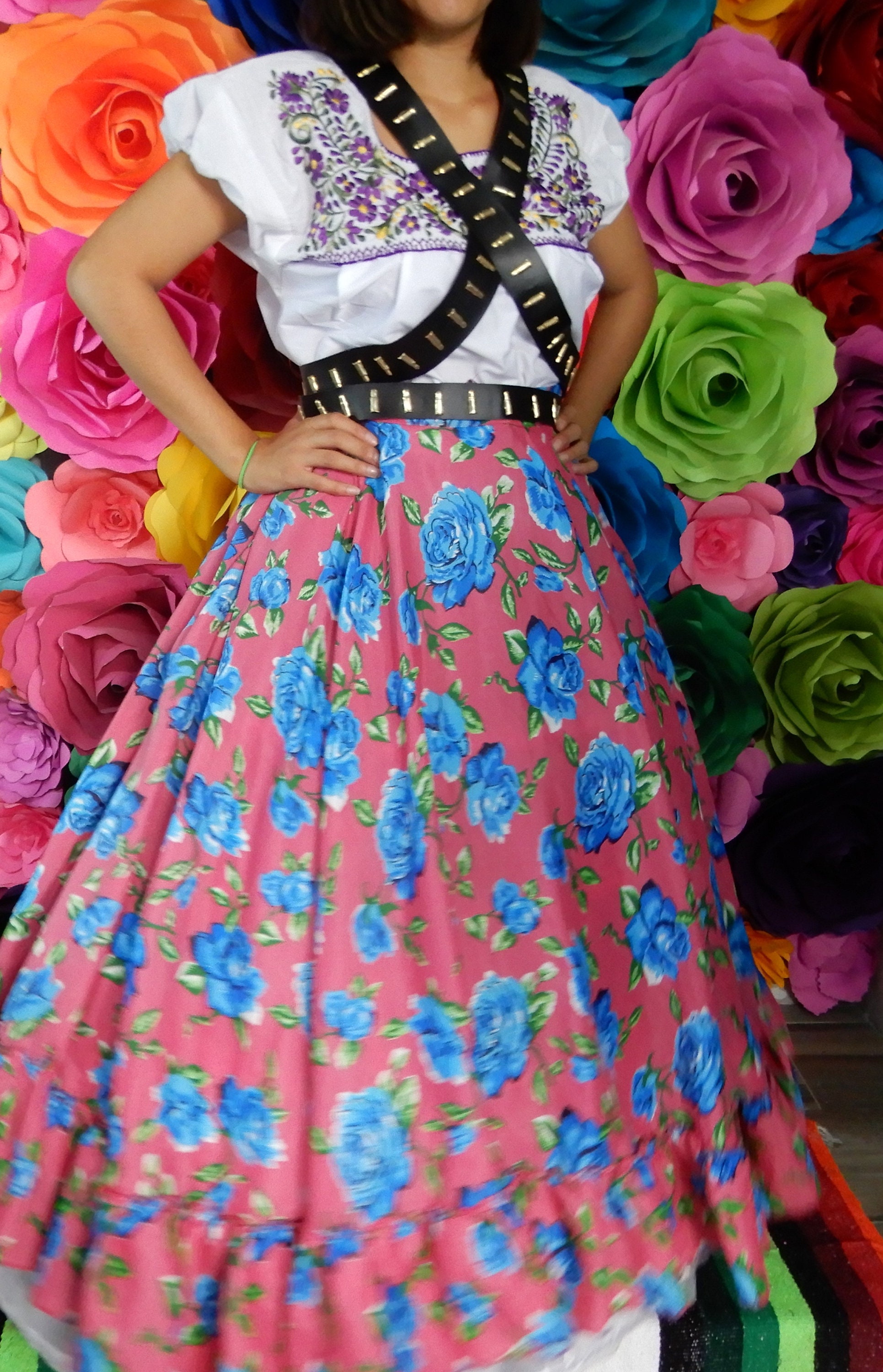 Handmade Mexican Floral Skirt - Size 12, Coco Theme Party - Etsy