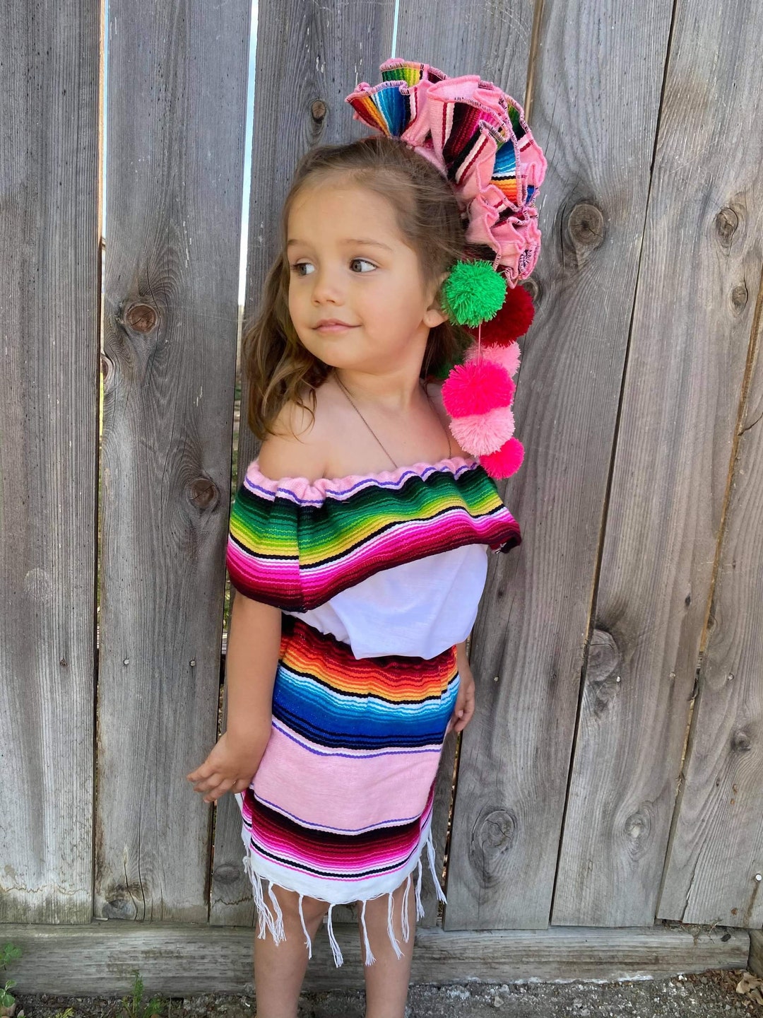 Zarape Dress SIZE 2-3 Handmade Beautiful KIDS Mexican Boho Hippie Dress