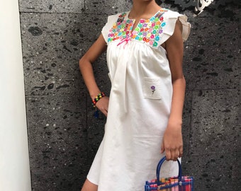Vestido mexicano manta | Etsy México