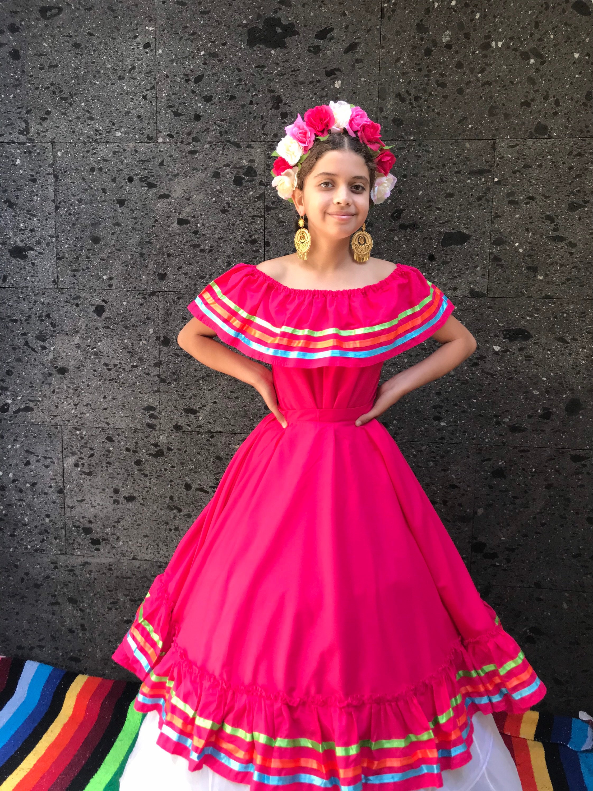 Mexican Jalisco Dress PINK With Top Handmade Beautiful Style - Etsy Mexican Jalisco Dress PINK With Top Handmade Beautiful Style - Etsy