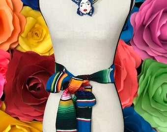 Belt woven Mexican   Handmade- Beautiful baby mexican boho hippie baby flower child hair band bow belt coco theme party grad
