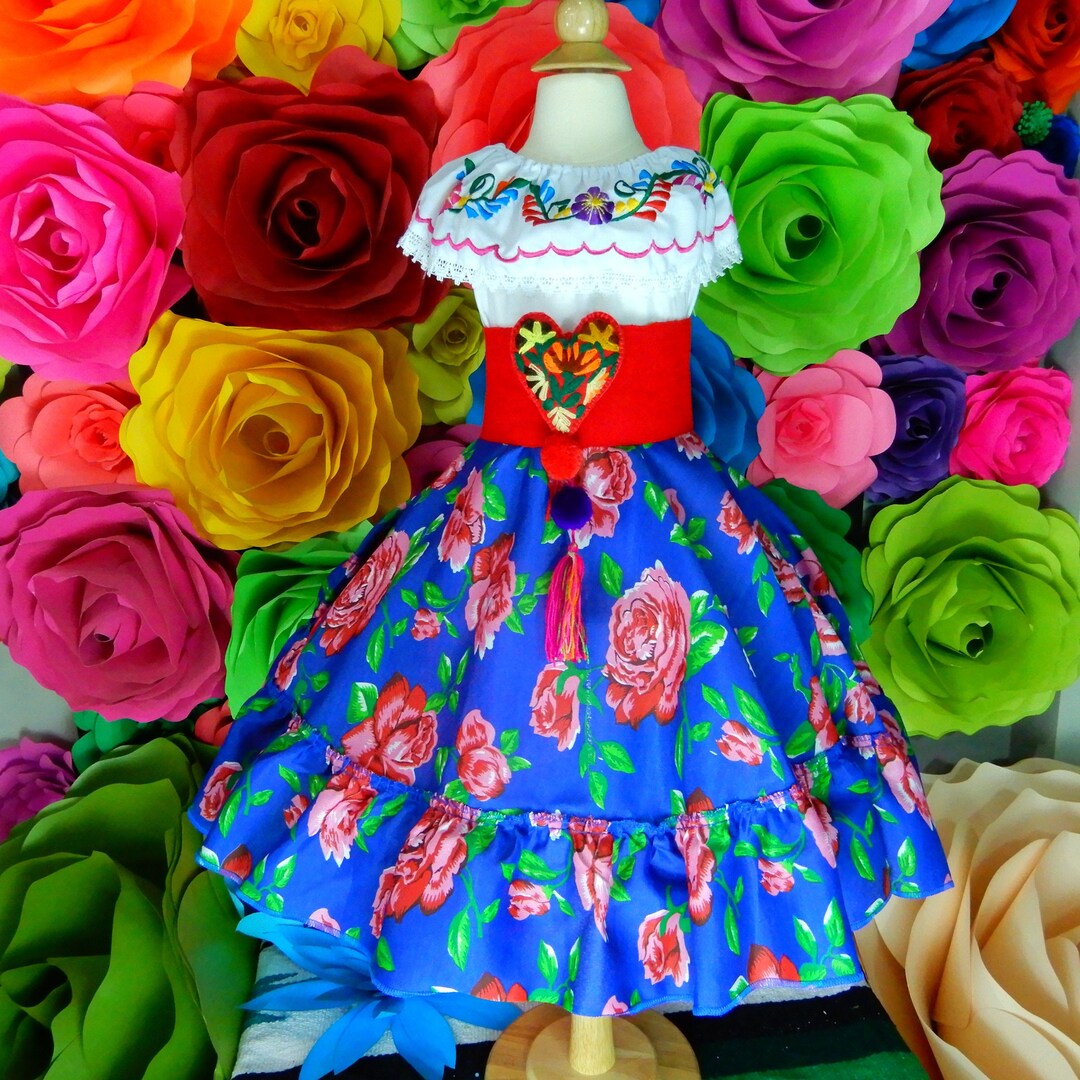 Mexican Blue SKIRT ONLY Day of the Dead Handmade Beautiful - Etsy