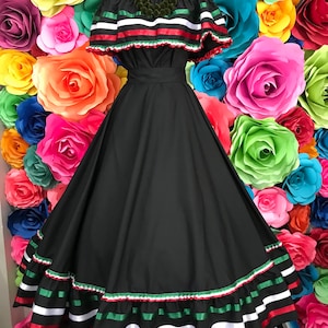 Mexican dress with top Handmade skirt  style-womans mexican boho coco theme party  day of the dead  costume 100cm