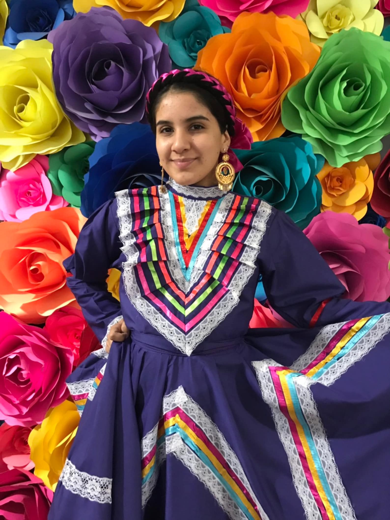 Mexican Dress Size 16 Purple Jalisco Dress Folkloric Mexican - Etsy