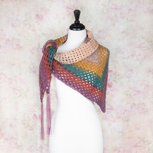 Crochet triangle scarf, Boho wrap, Gift for her