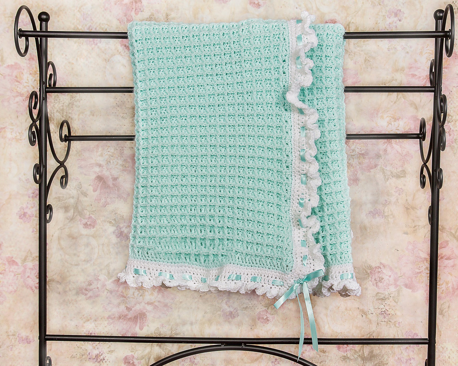 Mint Green Crochet Baby Blanket New Baby Girl Gift Etsy