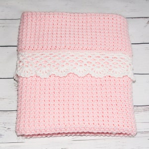 Crochet baby girl blanket, New baby gift