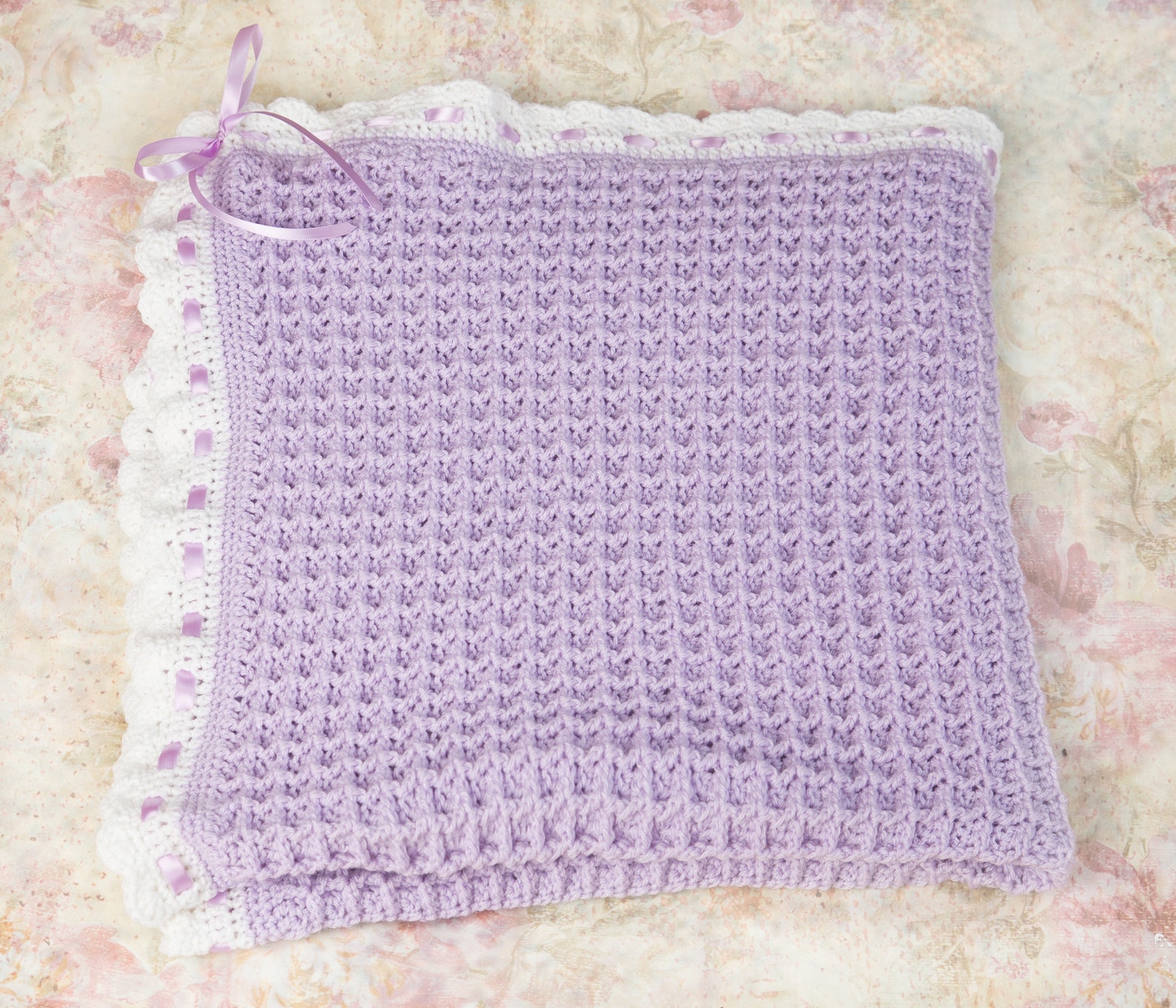 Crochet Baby Blanket Pattern Waffle Stitch Baby Blanket Etsy