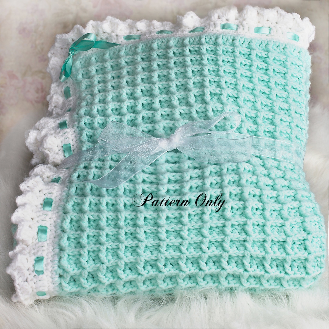 Easy Crochet Baby Waffle Stitch Blanket Border Blanket Border