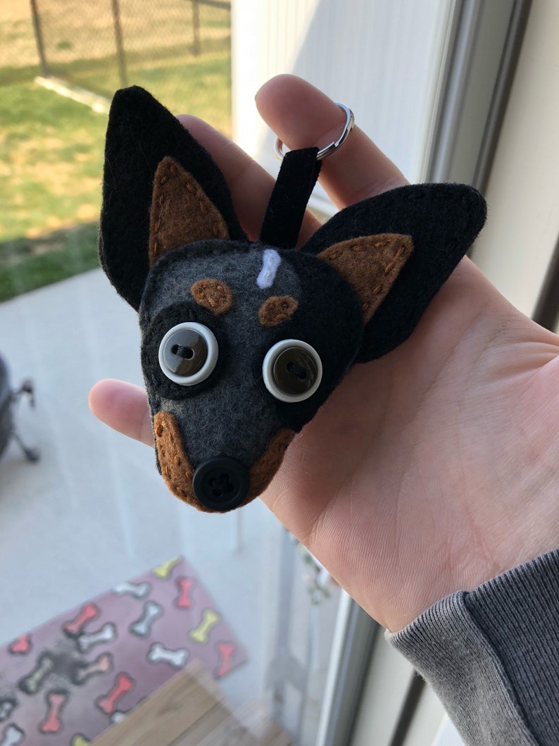 Custom Blue Heeler/ Australian Cattle Dog Keychain Felt Etsy