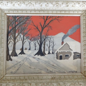 Acrylic Winter Scene Painting, Acrylic Painting, Painting, Landscape Painting, Landscape Art, Winter Scene Art, Art, Original Art