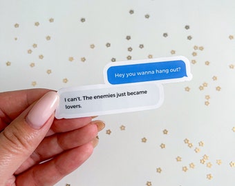 Enemies To Lovers Text Sticker | Bookish | Bookstagram | Booktok