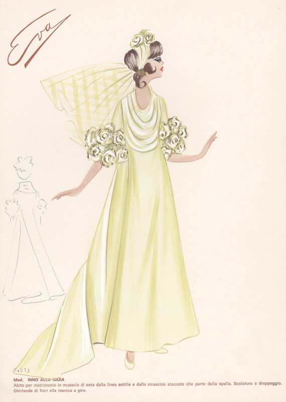 Italian Fashion Design Vintage 1960s Original Sixties Wedding | Etsy