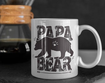 Papa Mug Gifts from Daughter, Papa Birthday Gifts from Granddaughter, Papa Bear Coffee Cup for Grandpa Papa Granddad, Papa Funny Gifts