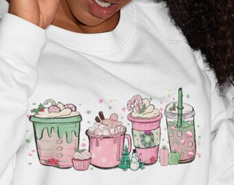 Christmas Coffee Sweatshirt, Cute Christmas Sweatshirt, Christmas Sweater, Christmas Sweatshirt for Women, Cozy Holiday Sweatshirt