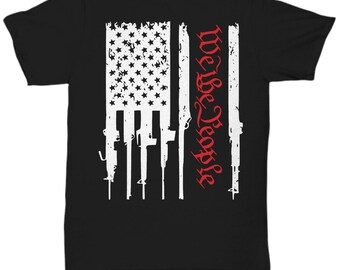 2nd Amendment Tshirt Gifts We the People American Flag T-Shirt for US Patriot for Men Women Veteran Dad Grandpa from Granddaughter Daughter