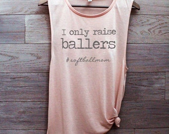 Ho camicia solo sollevare Ballers, serbatoio muscolare, #softballmom, softball mamma camicia, camicia di softball, mamma di sport, tee muscolo, maglia gioco day, baller