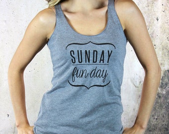 Chemise Sunday Funday, t-shirts graphiques pour femmes, débardeur de yoga, chemise brunch, chemise week-end pour filles, brunch du dimanche, chemise à boire, débardeur week-end