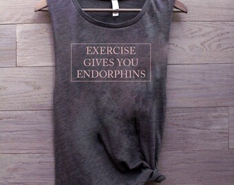 Esercitare la motivazione di camicia, muscolo serbatoio womens, serbatoio in esecuzione, esercizio serbatoio, serbatoio di yoga, Taglie abbigliamento, camicie di palestra, dà le endorfine