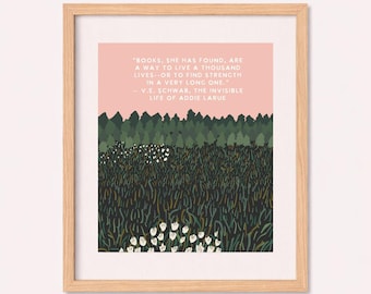 Das unsichtbare Leben von Addie LaRue inspiriert Zitat Druck | Buchliebhaber Wand Kunst | Literaturzitat Poster | Fantasie Bücherwurm | BookTok Reader Geschenk