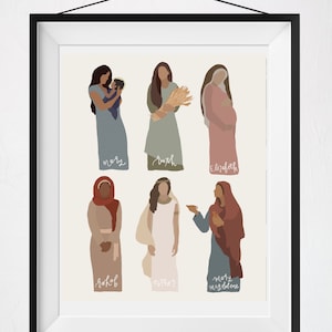 Women of the Bible Prints | Modern biblical prints, modern religious prints, primary prints