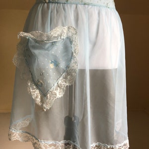 light blue sheer waist apron