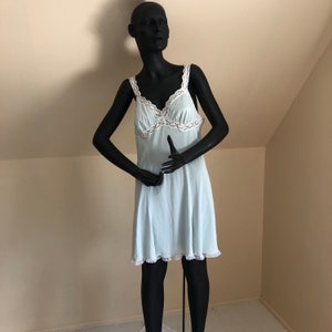 vintage soft/pale green slip/night gown with lace