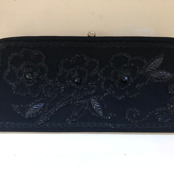 vintage black clutch by Caron of Houston