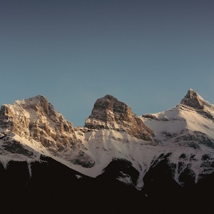 Three Sisters Mountains | Canmore Alberta | Canadian Rockies | Landscape Photography | Minimalist Wall Decor | Digital Download