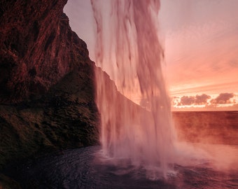 Seljalandsfoss | Waterfalls of Iceland | Iceland Photography | Sunset Lovers | Travel Photography | Digital Download | Epic Sunset Photo