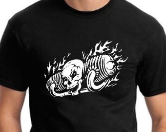 Men's BMW airhead skull engine