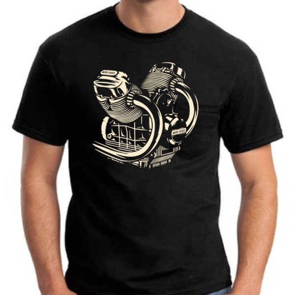 MEN'S Moto Guzzi engine motor Tshirt V7 LeMans Eldorado 850T Le Mans