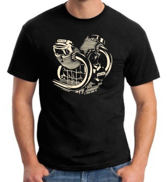 MEN S Moto Guzzi engine motor Tshirt V7 LeMans Eldorado 850T Le Mans