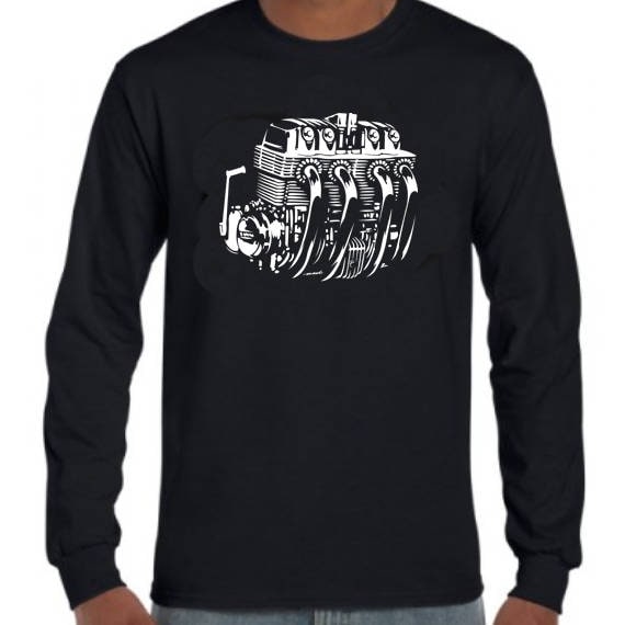 Long Sleeve Men's CB750 Honda motorcycle engine shirt