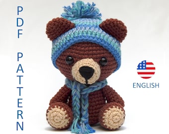 Winter Teddy Bear Amigurumi Crochet Pattern
