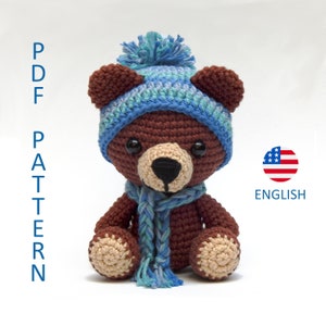 Winter Teddy Bear Amigurumi Crochet Pattern