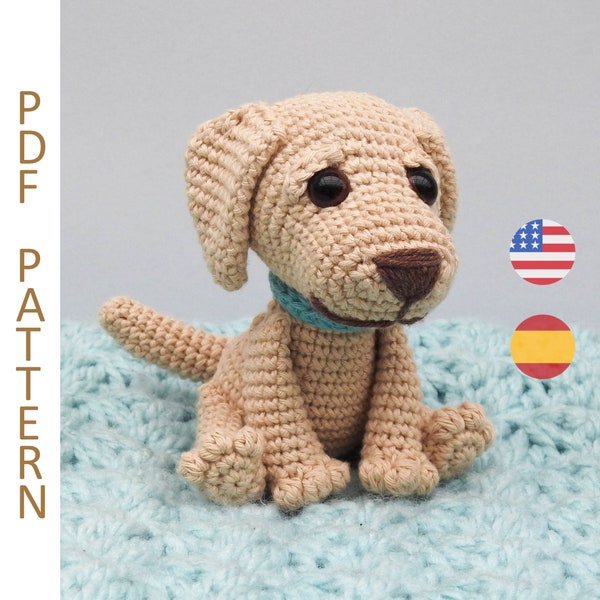 Patrón De Ganchillo Amigurumi Perro Labrador - Cachorro Labrador Retriever