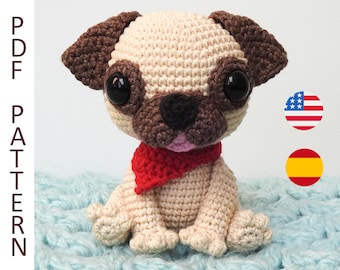 Pug Dog Amigurumi Crochet Pattern