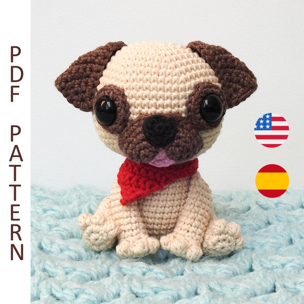 Pug Dog Amigurumi Crochet Pattern