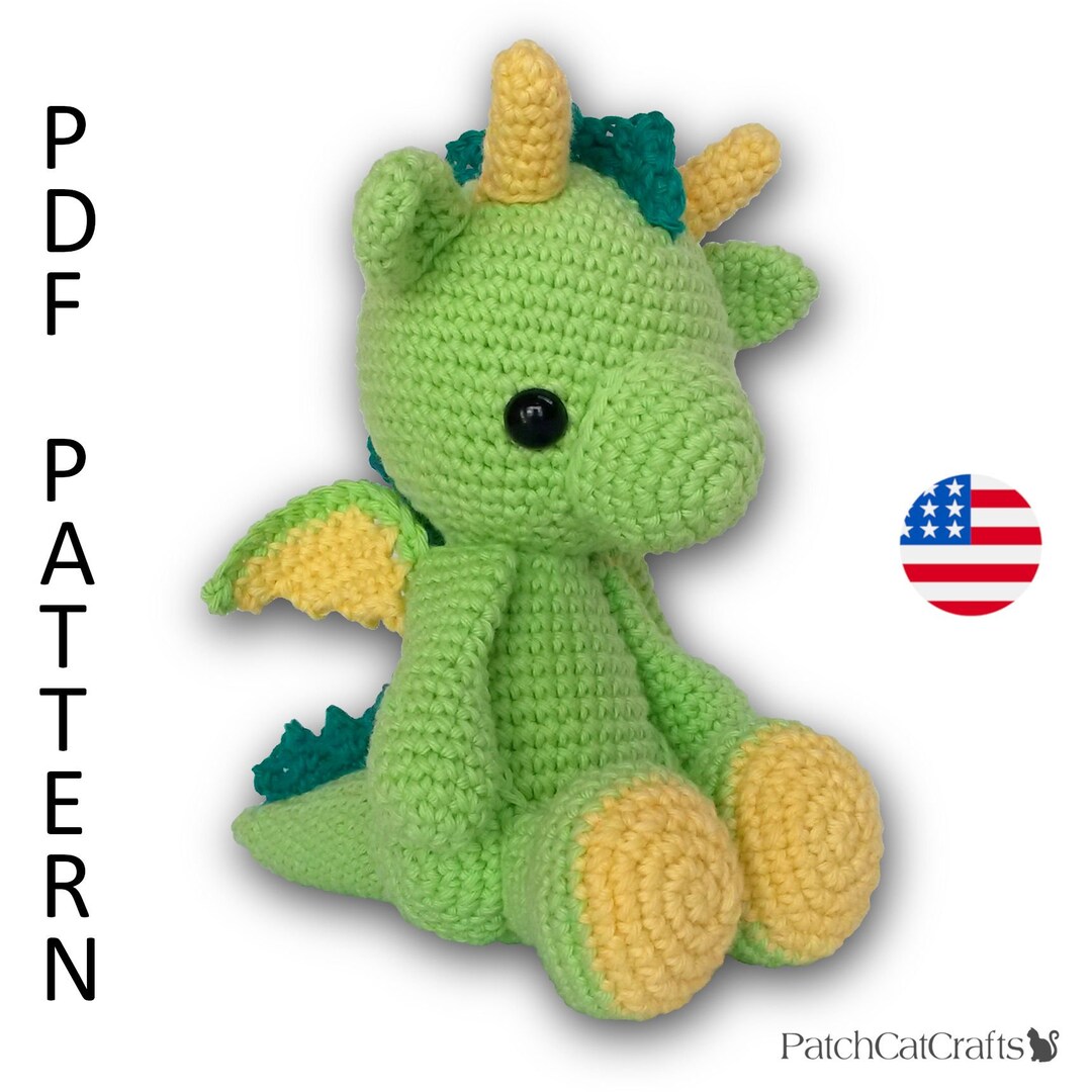 ドラゴン　あみぐるみ パターン: デズモンド ドラゴン - かぎ針編みのドラゴン パターン