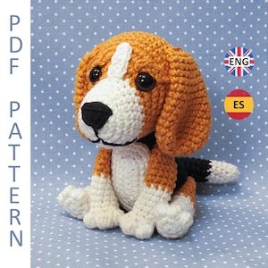 Patrón de crochet para amigurumi de perro beagle
