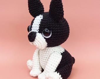 ボストンテリア犬のかぎ針編みパターン - ブルドッグ - Etsy 日本
