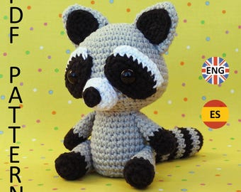Patrón de crochet Amigurumi mapache