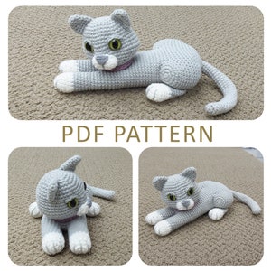 Cat Amigurumi Crochet Pattern - Lying Down Kitten