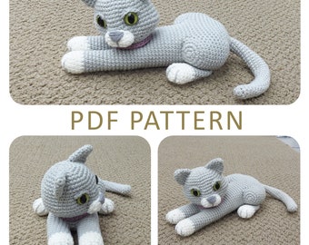 Cat Amigurumi Crochet Pattern - Lying Down Kitten